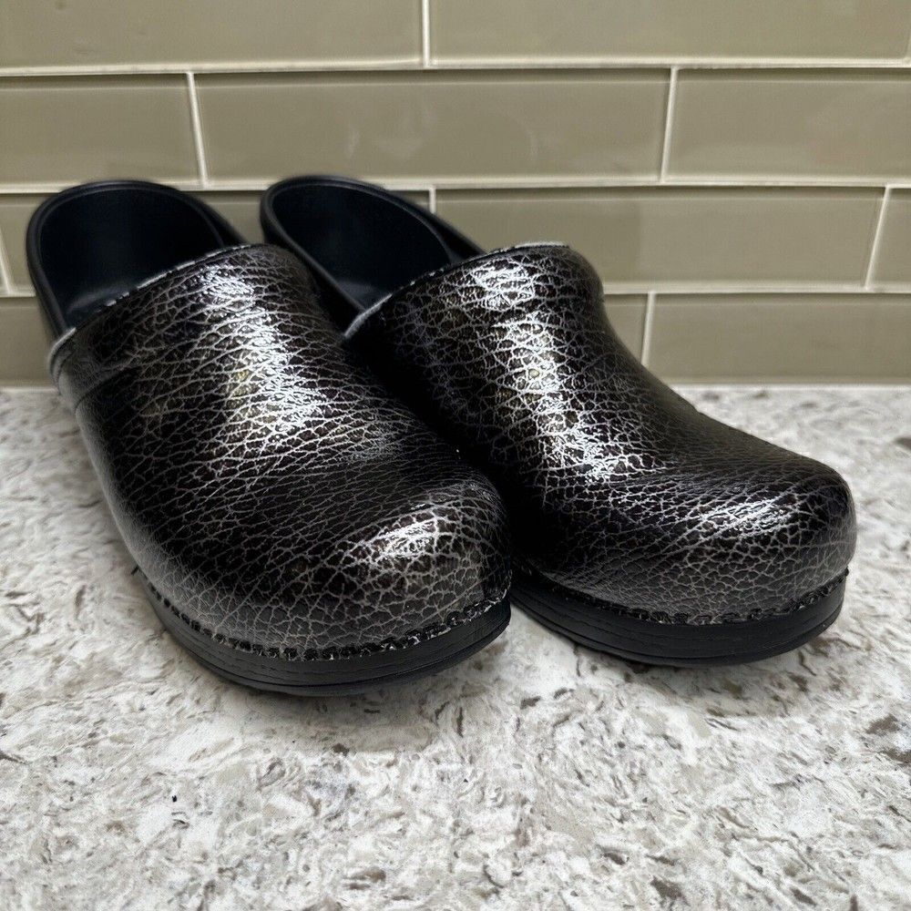 Dansko Multicolor Pattern Leather Clogs